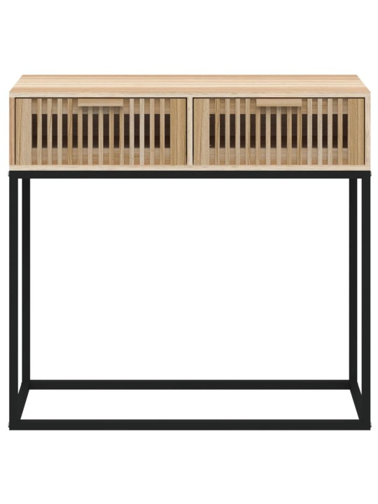Konsoles galdiņš, 80x30x75 cm, inženierijas koks, dzelzs