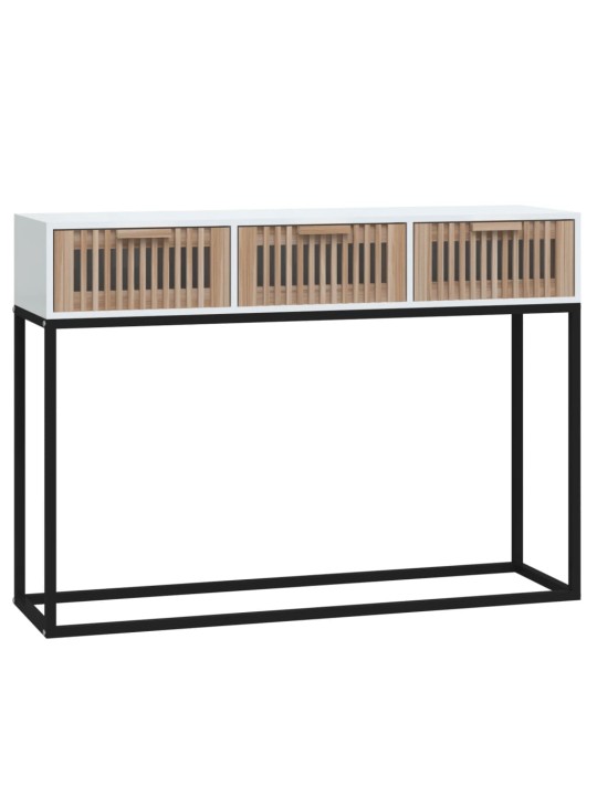 Konsoles galdiņš, balts, 105x30x75cm, inženierijas koks, dzelzs