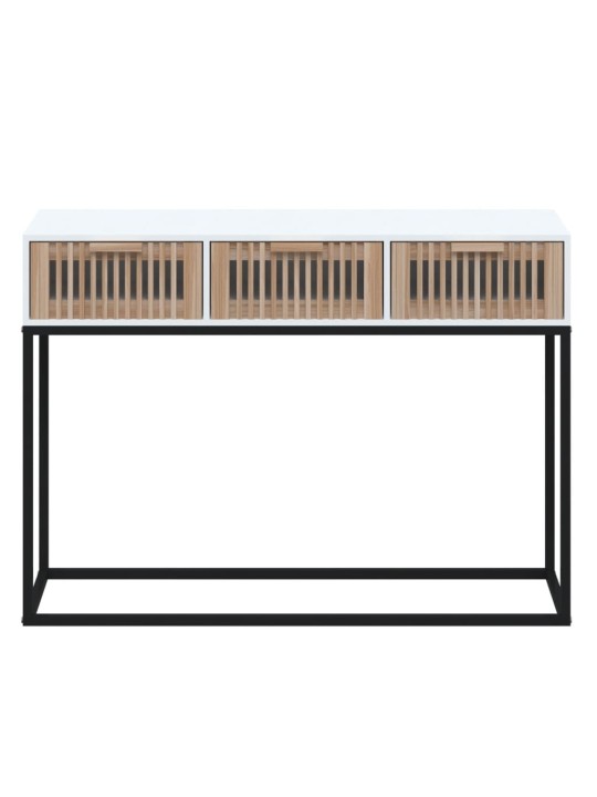 Konsoles galdiņš, balts, 105x30x75cm, inženierijas koks, dzelzs