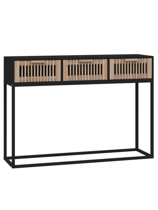 Konsoles galdiņš, melns, 105x30x75cm, inženierijas koks, dzelzs