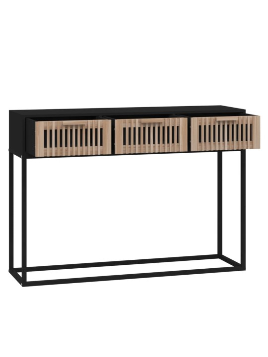 Konsoles galdiņš, melns, 105x30x75cm, inženierijas koks, dzelzs
