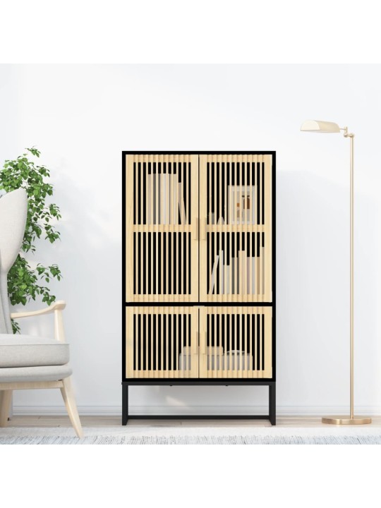 Augstais skapītis, melns, 70x35x125 cm, inženierijas koks