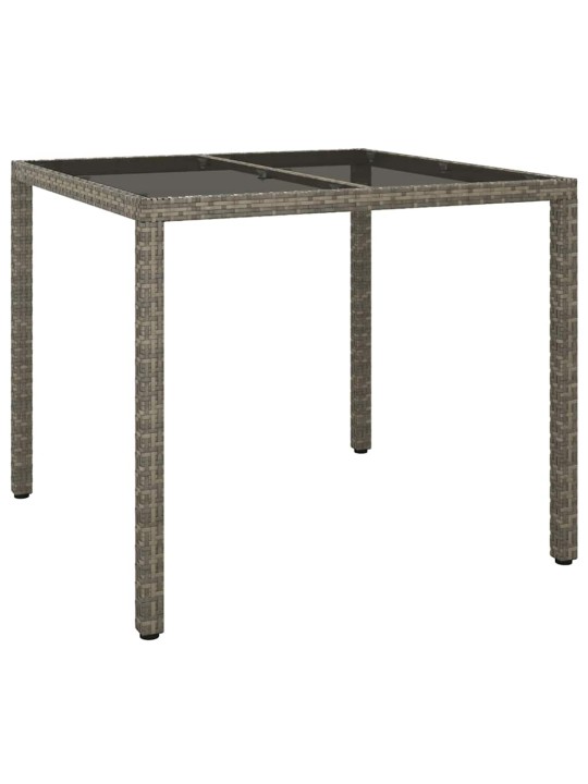 Dārza ēdamais galds pelēka 90 x 90 x 75 cm poliūtu rotangpalma