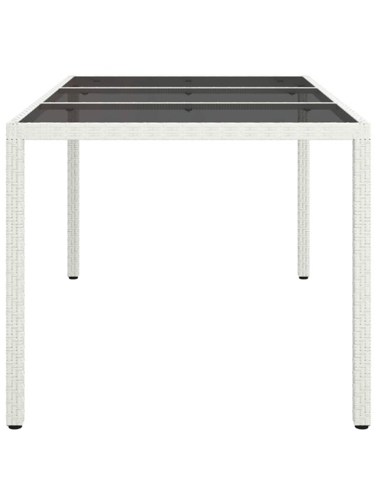 Dārza ēdamais galds balts 150 x 90 x 75 cm poliūtu rotangpalma