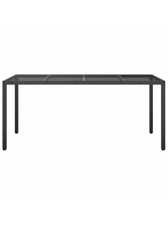 Dārza ēdamais galds melna 190 x 90 x 75 cm poliūtu rotangpalma
