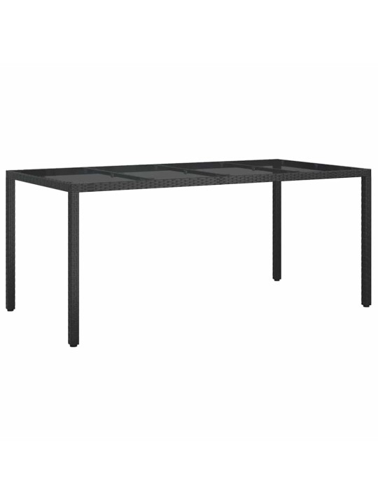 Dārza ēdamais galds melna 190 x 90 x 75 cm poliūtu rotangpalma
