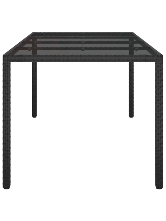 Dārza ēdamais galds melna 190 x 90 x 75 cm poliūtu rotangpalma