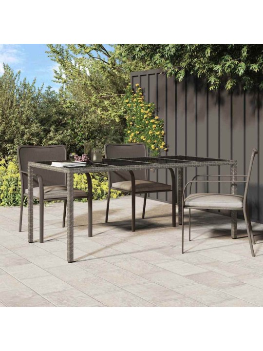 Dārza ēdamais galds pelēka 190 x 90 x 75 cm poliūtu rotangpalma