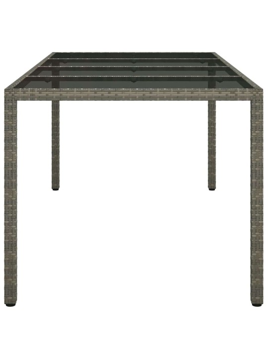 Dārza ēdamais galds pelēka 190 x 90 x 75 cm poliūtu rotangpalma