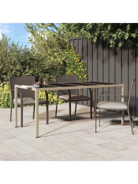 Dārza ēdamais galds bēša 190 x 90 x 75 cm poliūtu rotangpalma