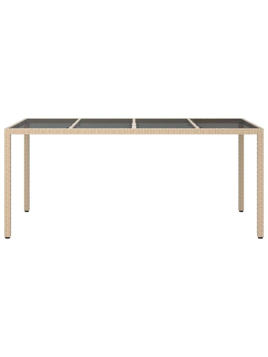 Dārza ēdamais galds bēša 190 x 90 x 75 cm poliūtu rotangpalma