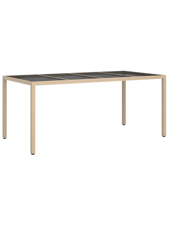 Dārza ēdamais galds bēša 190 x 90 x 75 cm poliūtu rotangpalma