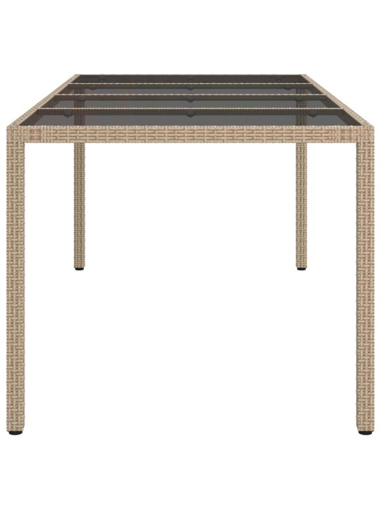 Dārza ēdamais galds bēša 190 x 90 x 75 cm poliūtu rotangpalma