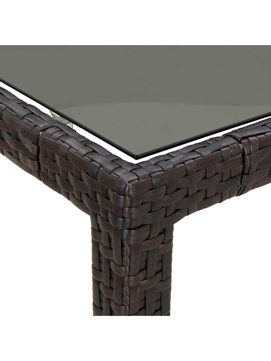 Dārza ēdamais galds brūna 250 x 100 x 75 cm poliūtu rotangpalma