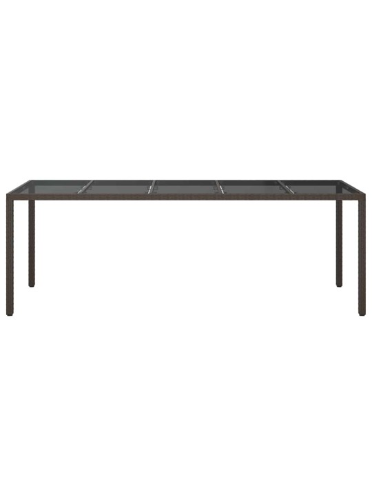 Dārza ēdamais galds brūna 250 x 100 x 75 cm poliūtu rotangpalma