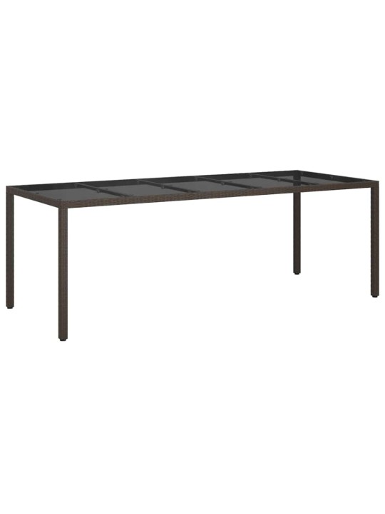 Dārza ēdamais galds brūna 250 x 100 x 75 cm poliūtu rotangpalma