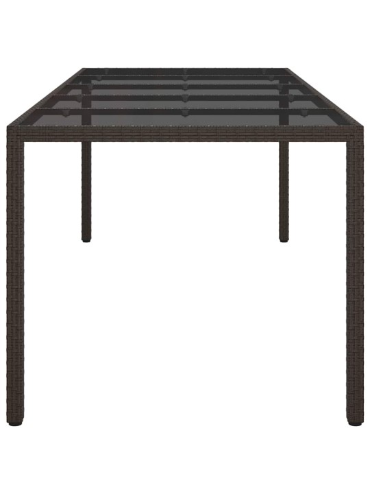 Dārza ēdamais galds brūna 250 x 100 x 75 cm poliūtu rotangpalma