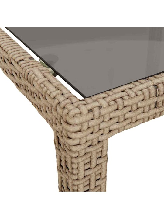 Dārza ēdamais galds bēša 250 x 100 x 75 cm poliūtu rotangpalma