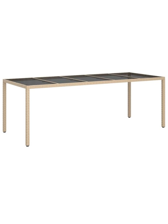 Dārza ēdamais galds bēša 250 x 100 x 75 cm poliūtu rotangpalma