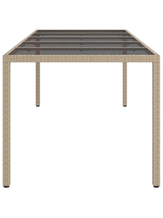 Dārza ēdamais galds bēša 250 x 100 x 75 cm poliūtu rotangpalma