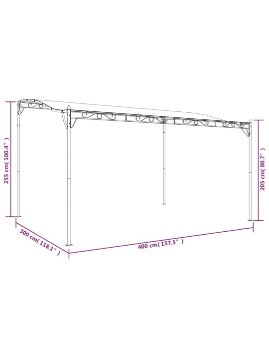 Nojume, pelēkbrūna, 4x3 m, 180 g/m², audums un tērauds