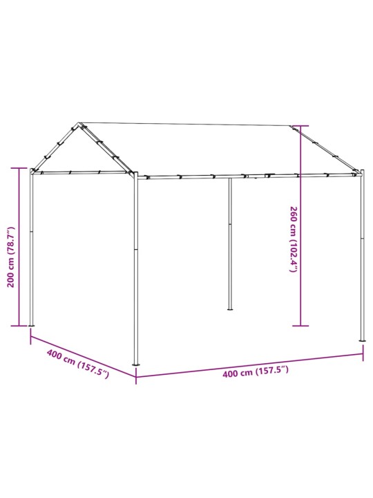 Nojume, antracītpelēka, 4x4 m, tērauds un audums