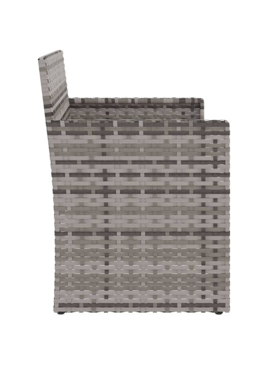 Dārza sols ar matračiem, 105 cm, pelēks, PE rotangpalma