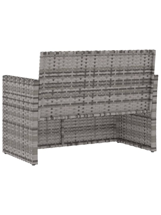 Dārza sols ar matračiem, 105 cm, pelēks, PE rotangpalma