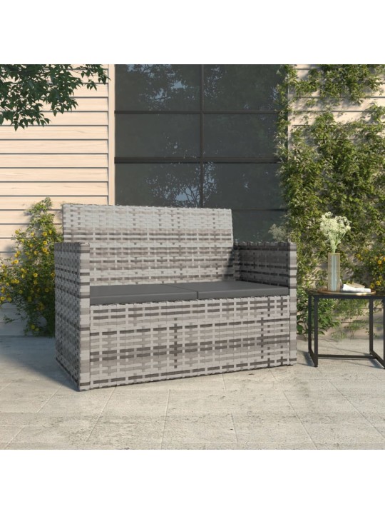 Dārza sols ar matračiem, 105 cm, pelēks, PE rotangpalma