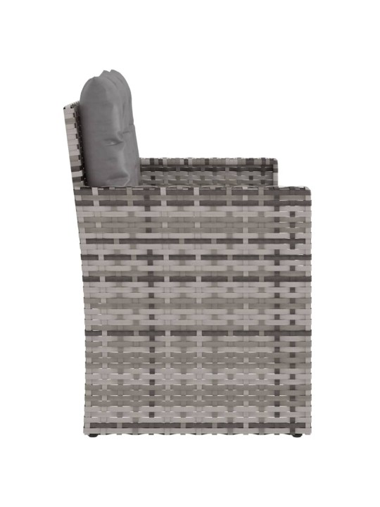 Dārza sols ar matračiem, 105 cm, pelēks, pe rotangpalma