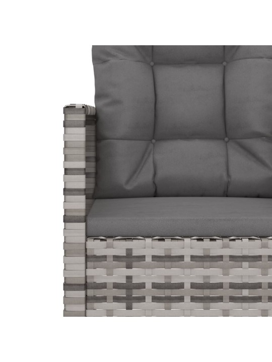Dārza sols ar matračiem, 105 cm, pelēks, pe rotangpalma