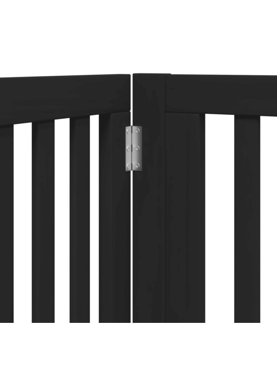 Suņu vārti ar durvīm, salokāmi, 4 paneļi, 320 cm, papeles koks
