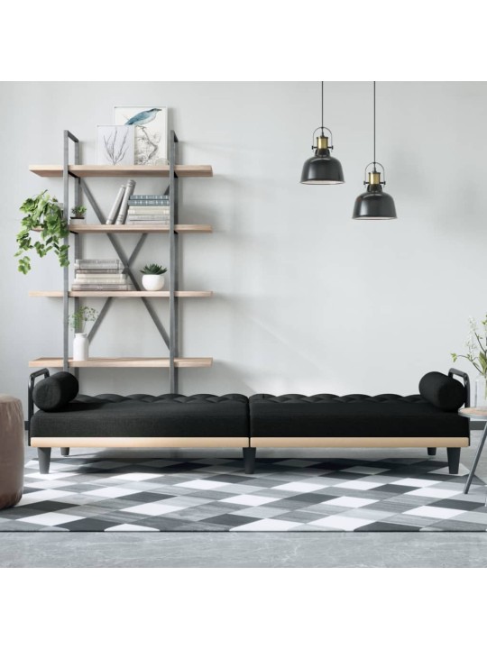 Dīvāngulta ar roku balstiem, melns audums