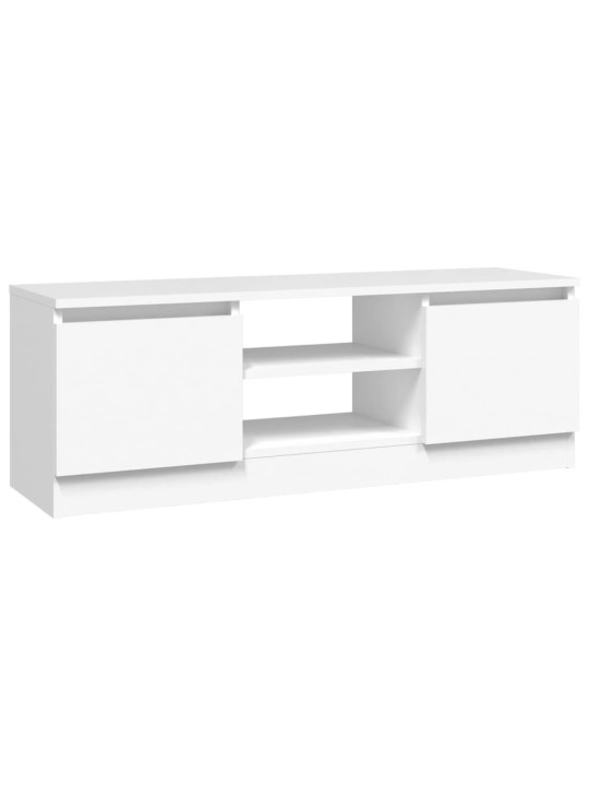 Tv skapītis ar durvīm, balts, 102x30x36 cm