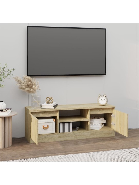 Tv skapītis ar durvīm, ozolkoka krāsā, 102x30x36 cm