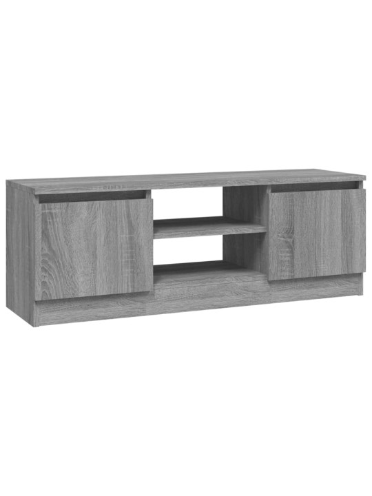 Tv skapītis ar durvīm, pelēka ozolkoka krāsā, 102x30x36 cm
