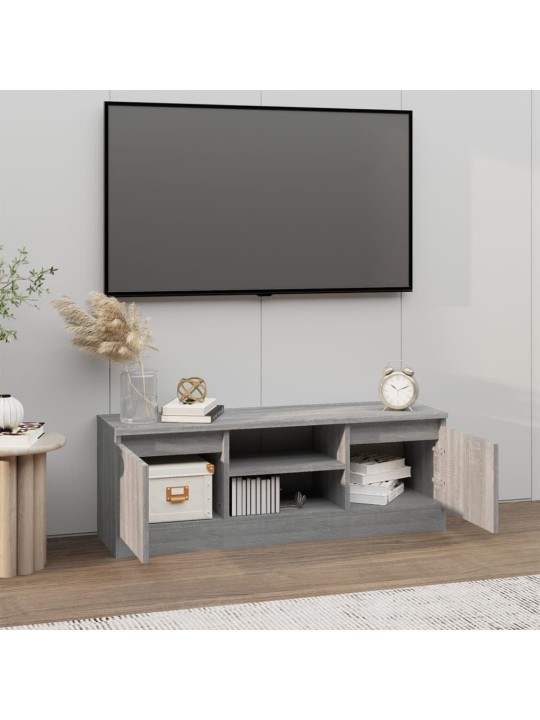 Tv skapītis ar durvīm, pelēka ozolkoka krāsā, 102x30x36 cm