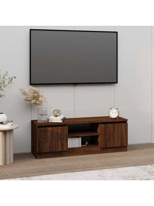 Tv skapītis ar durvīm, ozolkoka krāsā, 102x30x36 cm