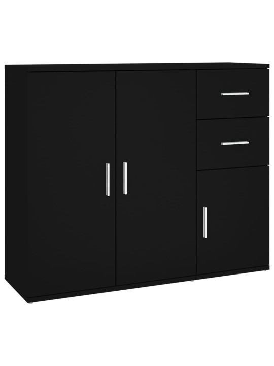 Kumode, melna, 91x29,5x75 cm, inženierijas koks
