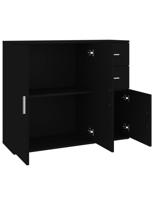 Kumode, melna, 91x29,5x75 cm, inženierijas koks