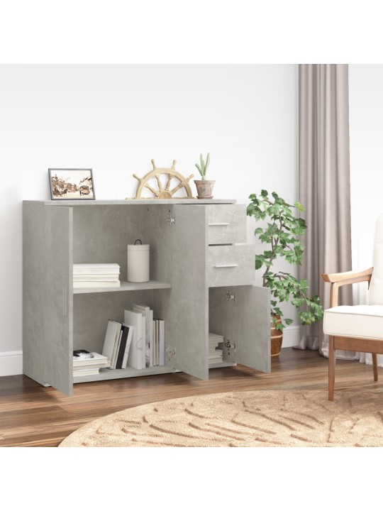 Kumode, betona pelēka, 91x29,5x75 cm, inženierijas koks