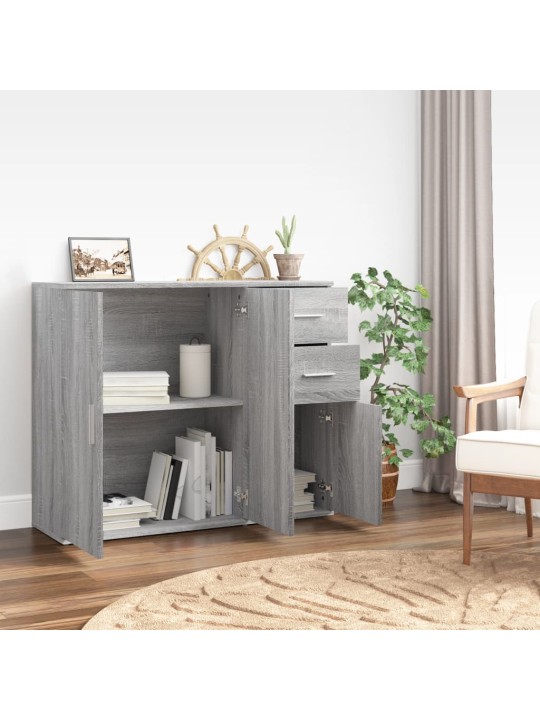 Kumode, pelēka ozolkoka, 91x29,5x75 cm, inženierijas koks