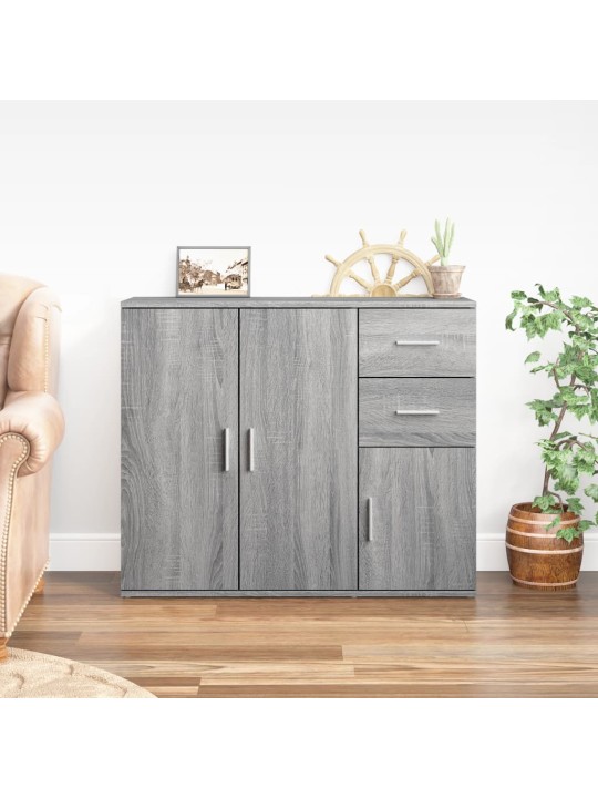 Kumode, pelēka ozolkoka, 91x29,5x75 cm, inženierijas koks