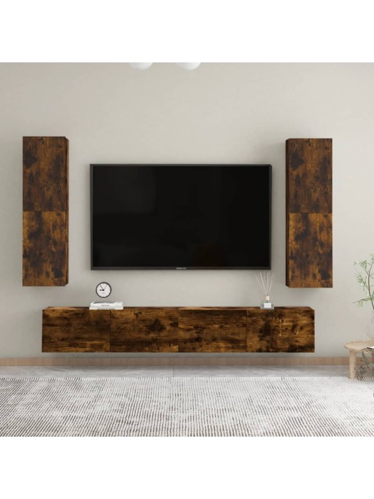 Sienas tv skapītis, ozola krāsa, 30,5x30x110 cm
