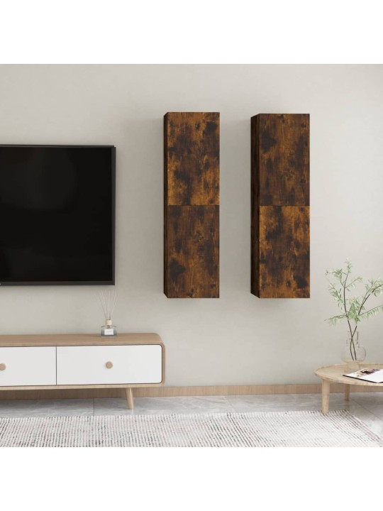 Sienas tv skapīši, 2 gab., ozolkoka krāsā, 30,5x30x110 cm