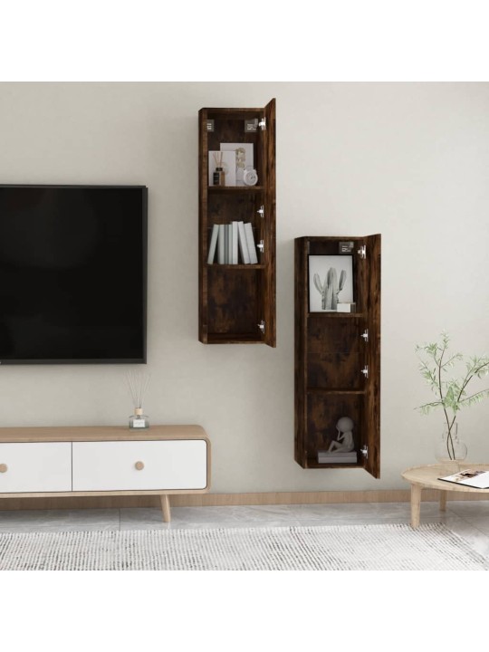 Sienas tv skapīši, 2 gab., ozolkoka krāsā, 30,5x30x110 cm