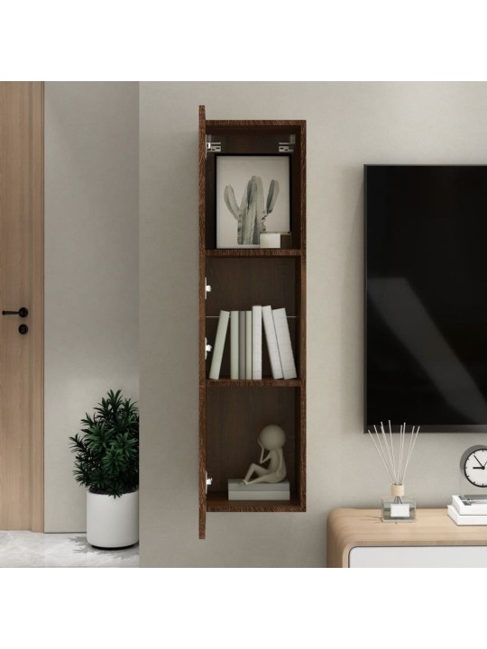 Sienas tv skapītis, ozola krāsa, 30,5x30x110 cm