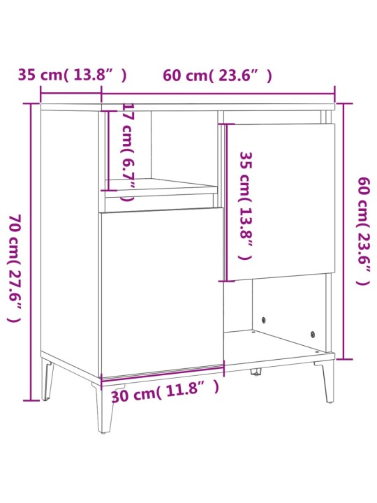 Kumode, melns, 60x35x70 cm, inženierijas koks