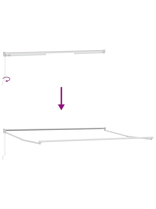 Markīze balts 4 × 3 m metāla