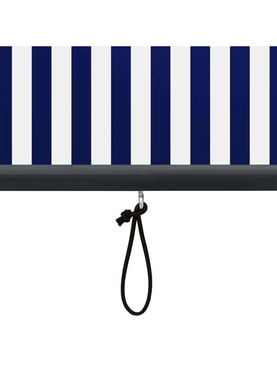 Āra ruļļu žalūzija regulējams zils un balts 180 x 250 cm audums